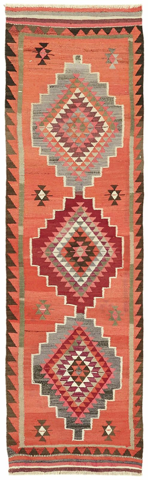 3x10 Multicolor Boho Runner Kilim Rugs   42846