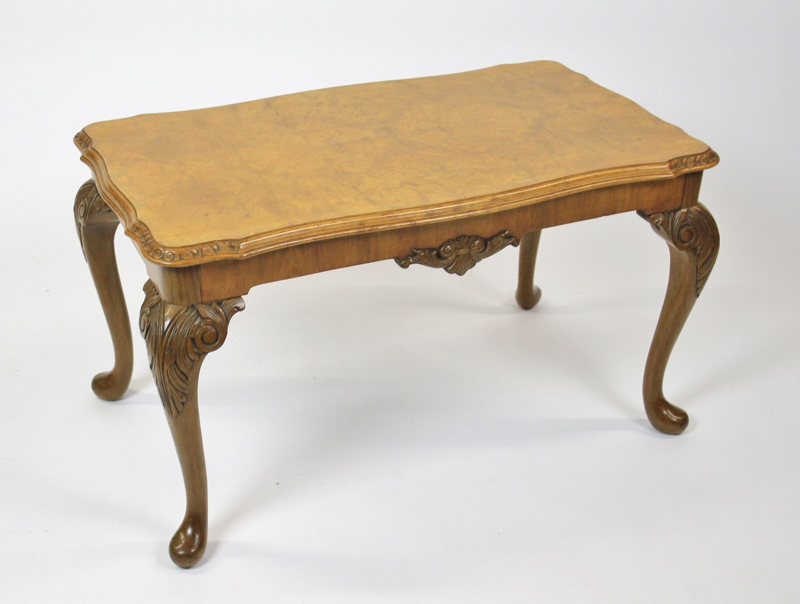 Burr Walnut & Carved Coffee Table Circa 1930s photo Furniture