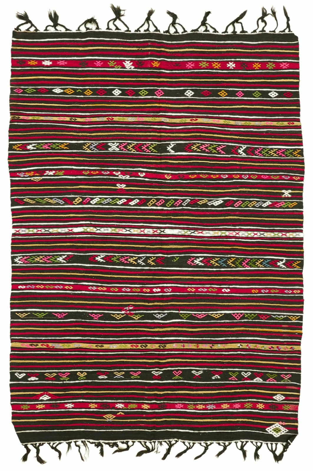 8x11 Multicolor Vintage Turkish Kilim Rug
