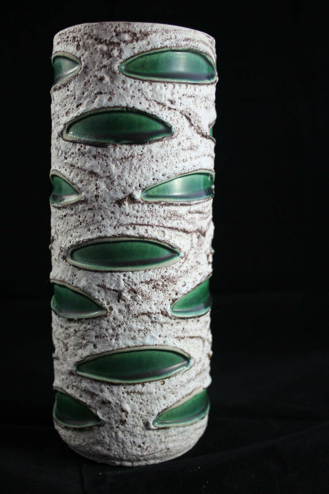 1960s Schlossburg West German Pottery Fat Lava Vase 25cm photo 68.0