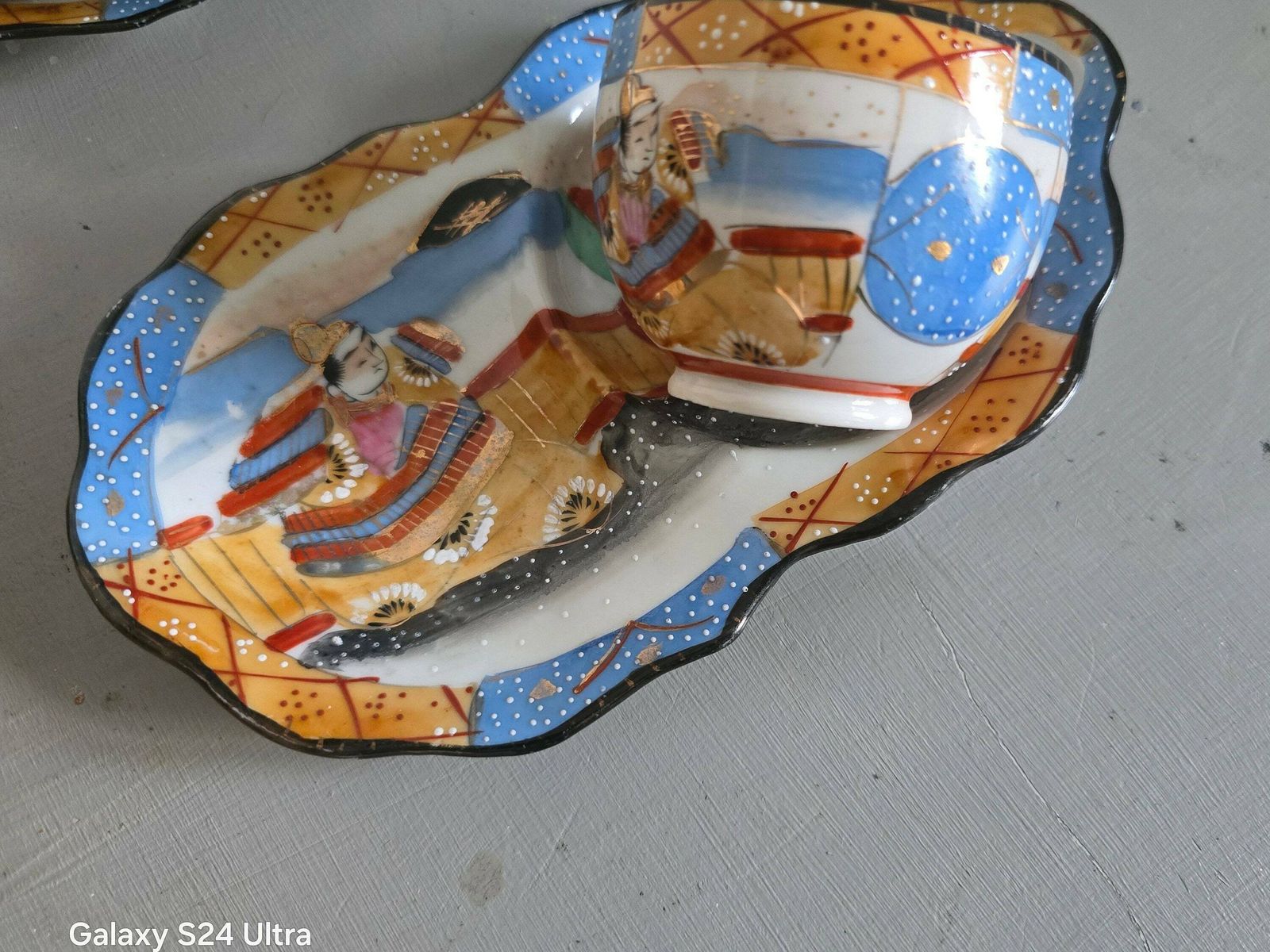 Antique Hand Painted, 3 Tennis Tea Sets,Teapot And Sugar Bowl From Japan photo vintage