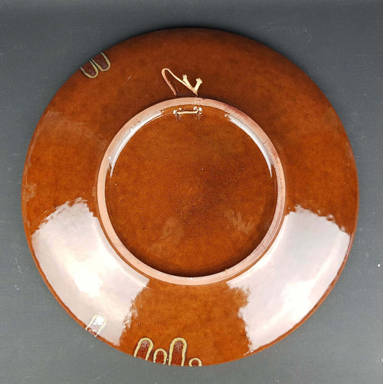 Xxl Marei Keramik (Majolikafabrik Rheinbach) Wall Plate Floral Decor West German Pottery 1970s photo Art
