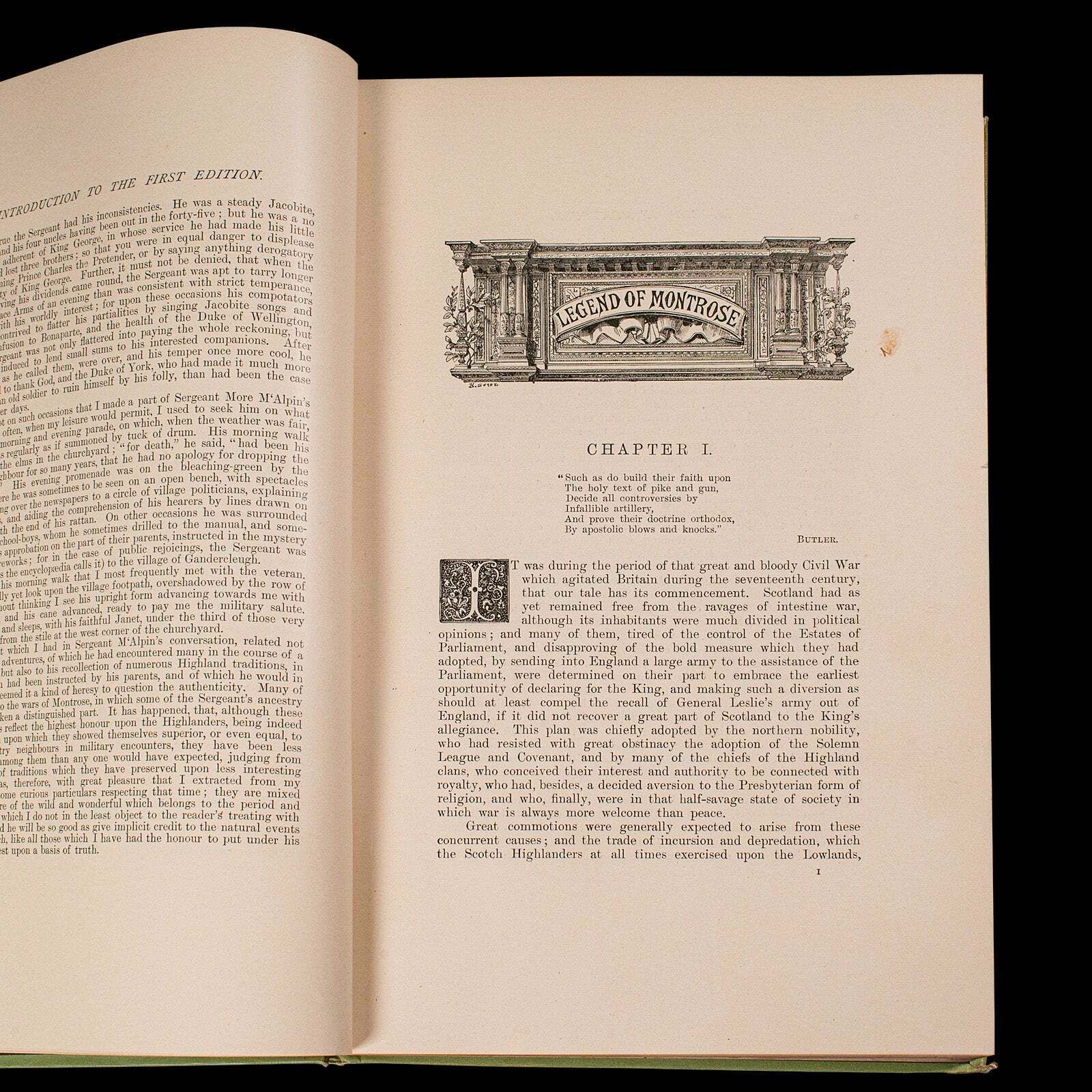 Antique Novel, A Legend Of Montrose, Sir Walter Scott, English, Victorian Book photo 195.0