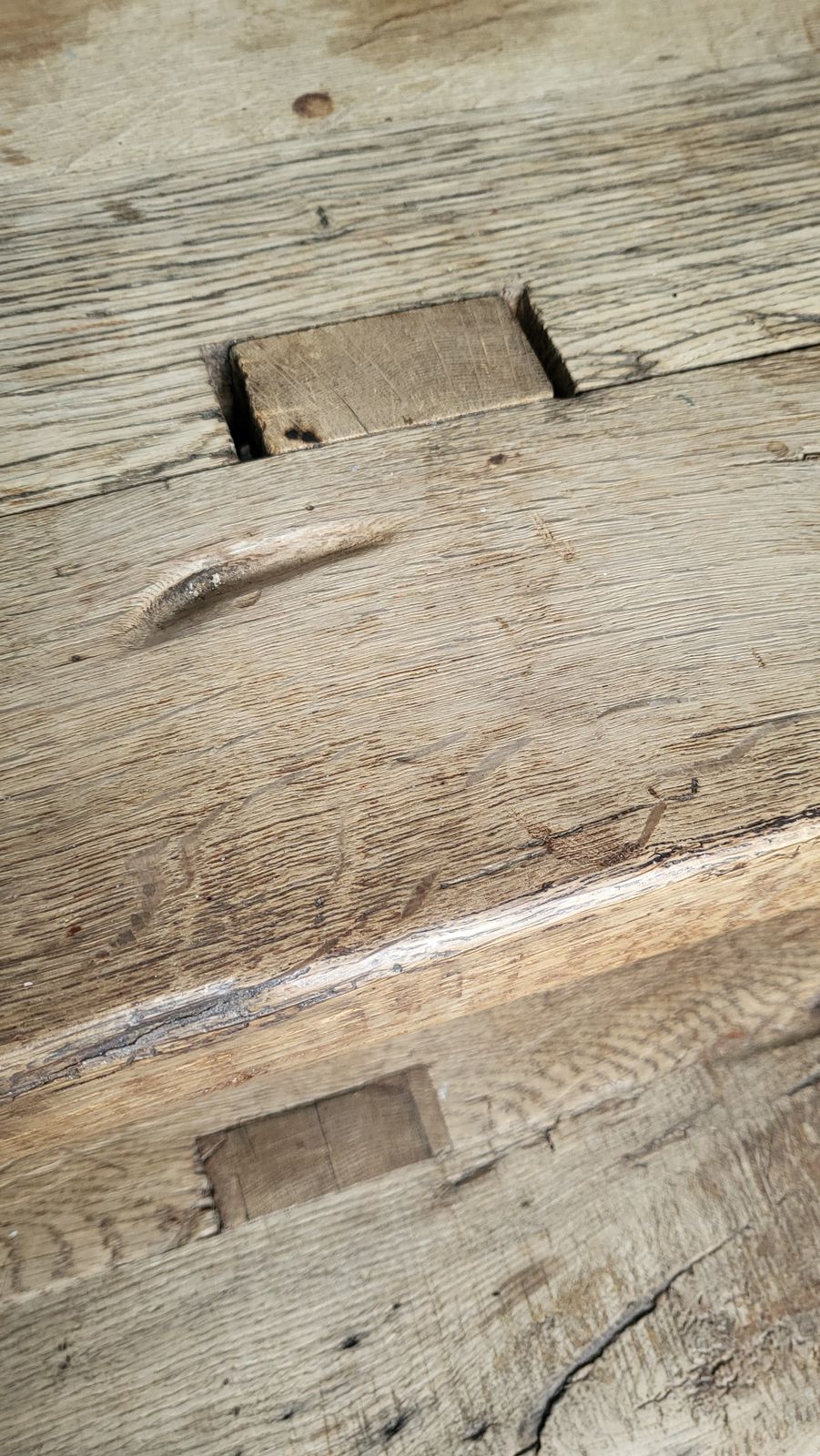 Large French Oak Farmhouse Dining Table And Benches photo furniture