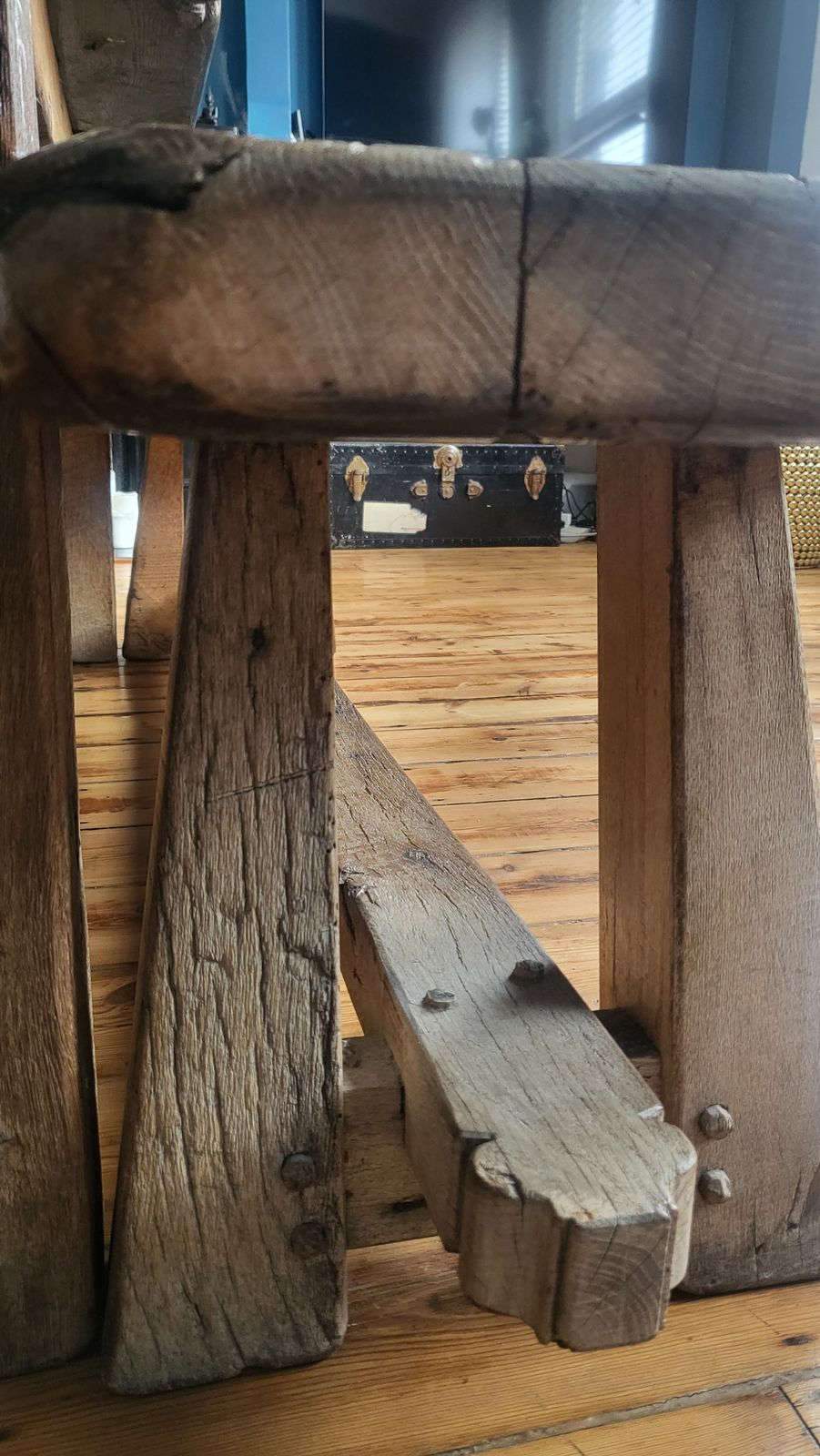 Large French Oak Farmhouse Dining Table And Benches photo Furniture