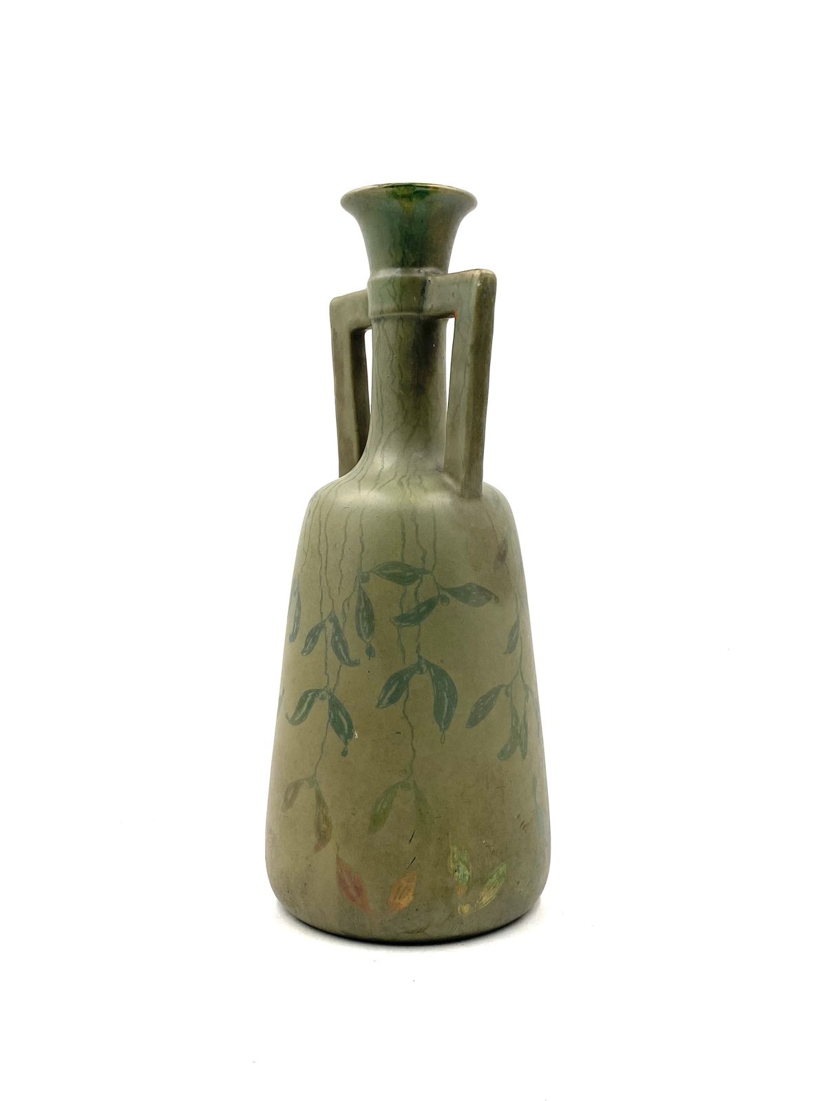 photo vinterior Art Deco Green Iridescent Vase, Montieres France 1930s