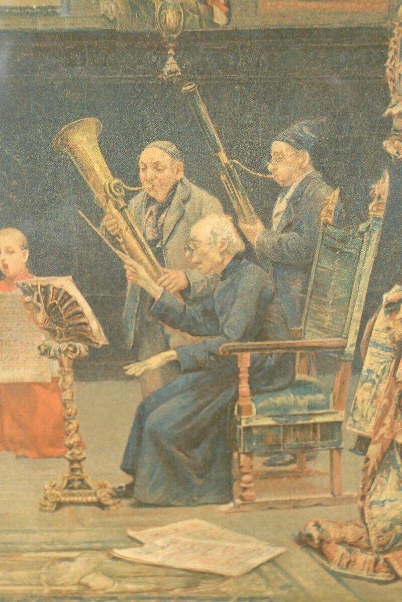 Print Titled “A Lesson In Full Singing” After J. Gallegos Y Arnosa – Early 20th Century photo vinterior