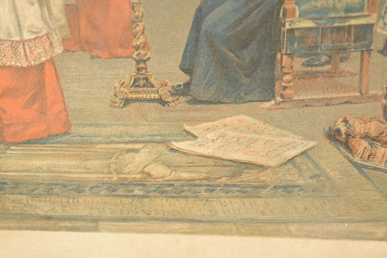 Print Titled “A Lesson In Full Singing” After J. Gallegos Y Arnosa – Early 20th Century photo vintage