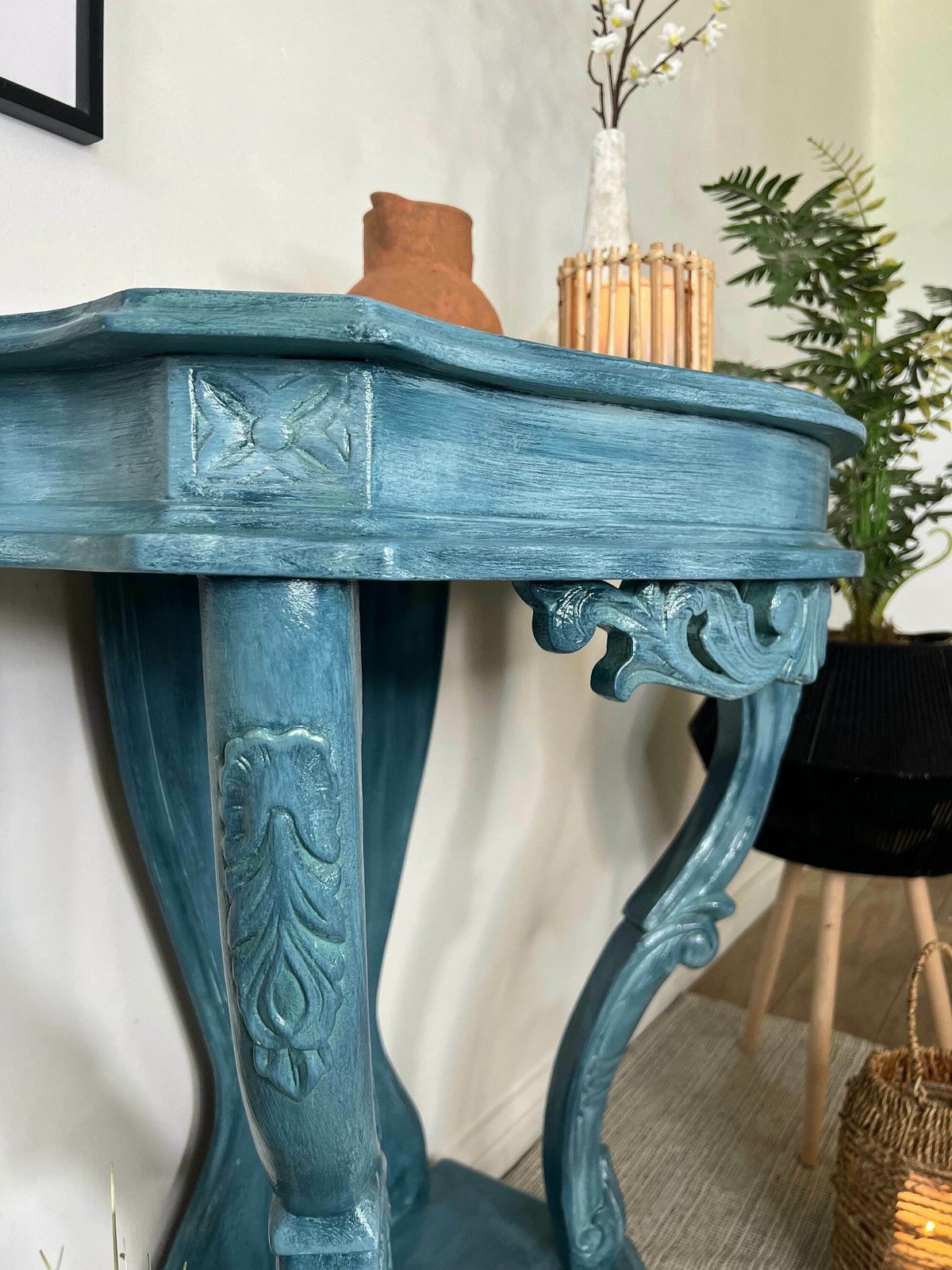 photo for sale Layered Blue Boho Decorative Hallway Console Table