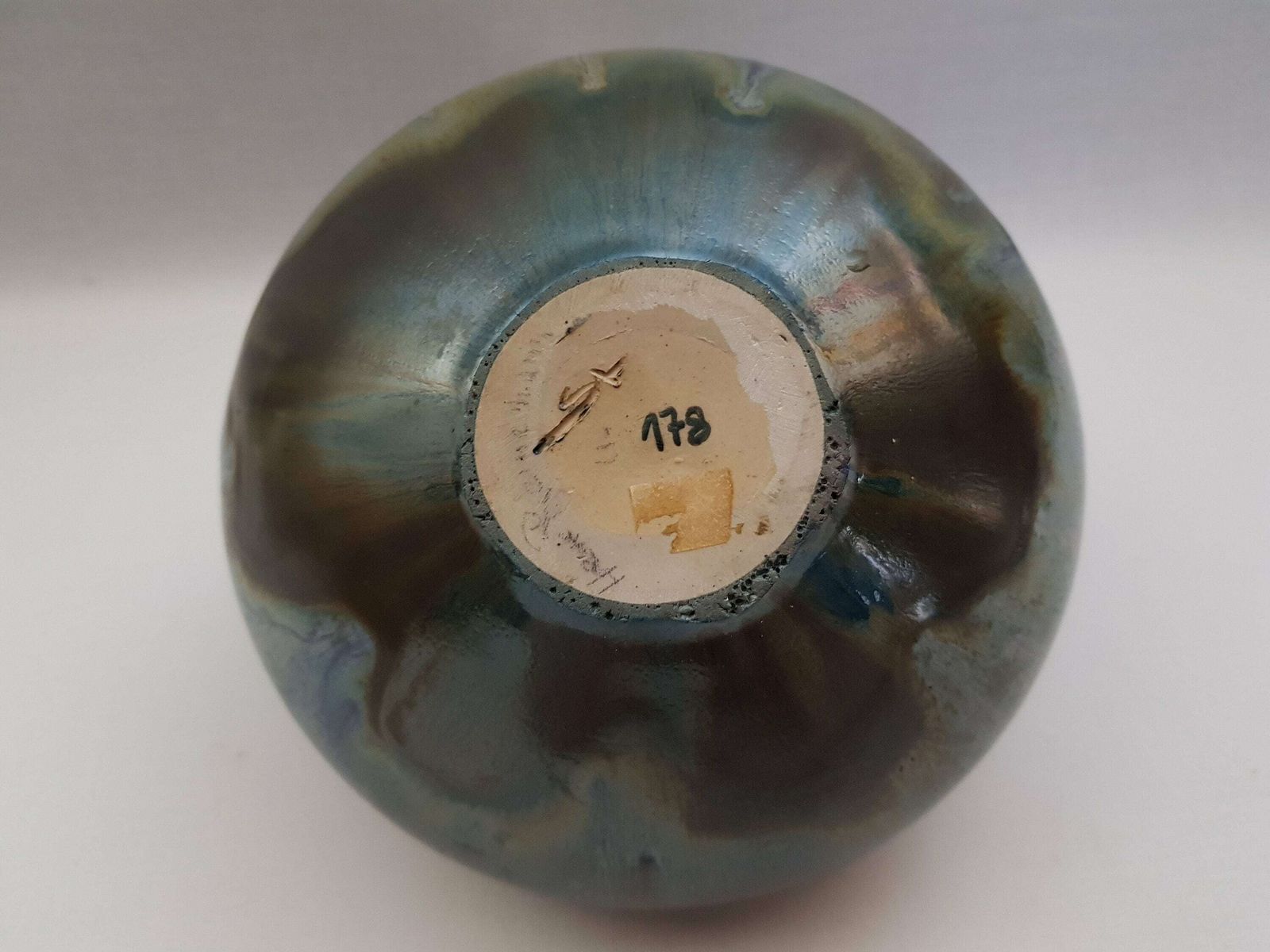 Vintage Wendelin Stahl Purple, Grey And Green Vase Studio Pottery From West Germany 1960s photo buy