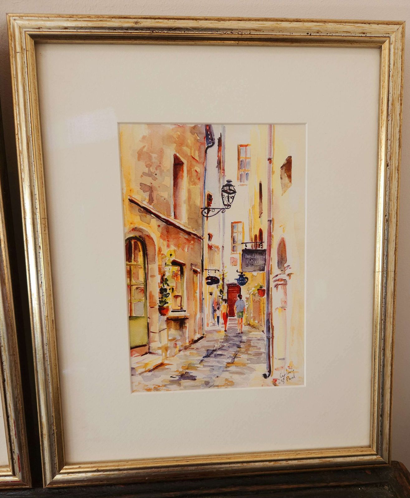 Pretty Trio Of Original Watercolours Signed By Provençale Artist Cybèle photo vintage