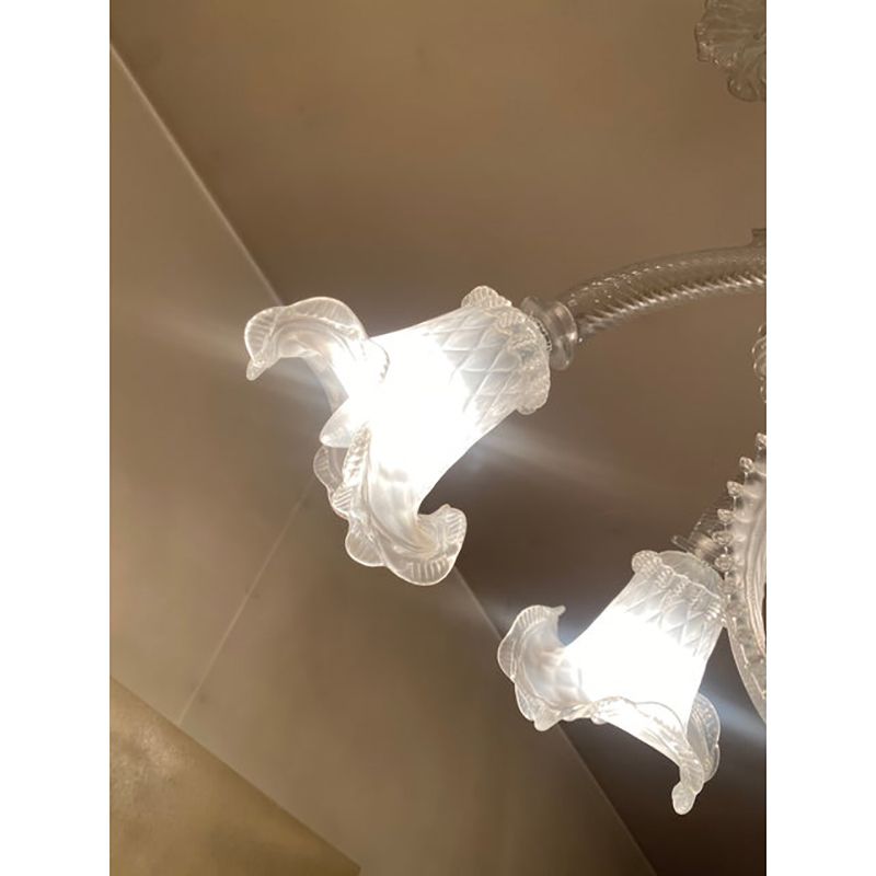 1970s Italian Style Murano Glass In Transparent And Sand Chandelier photo 24800.0