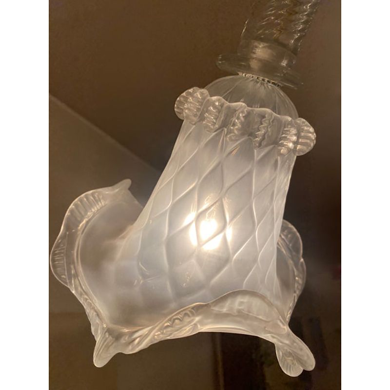 24800.0 1970s Italian Style Murano Glass In Transparent And Sand Chandelier photo