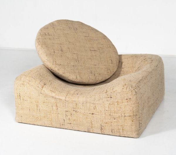 photo for sale Mid Century Modern Low Armchair, Orignal Upholstery, 1960s