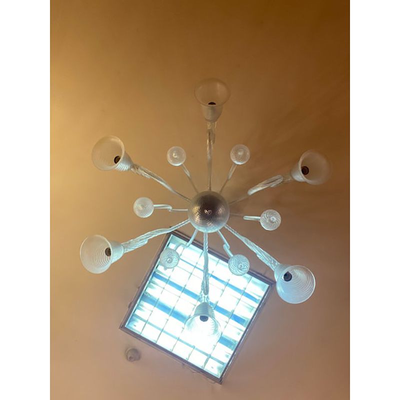 1970s Italian Style Murano Glass In Transparent Chandelier photo furniture
