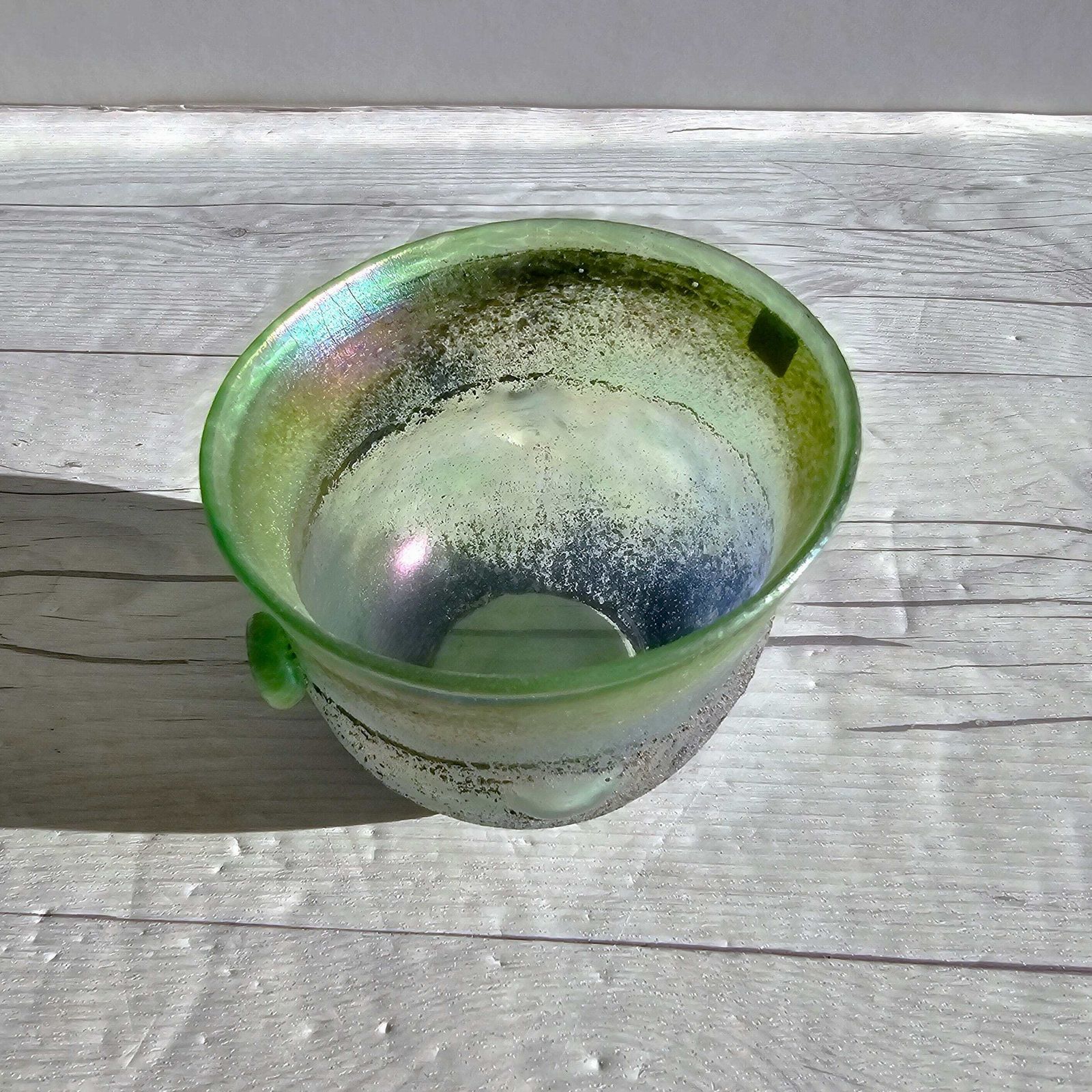 photo furniture Bertil Vallien For Boda Glassworks, Handblown Iridescent Sandblast Art Glass Bowl, Unique, 1960s 71