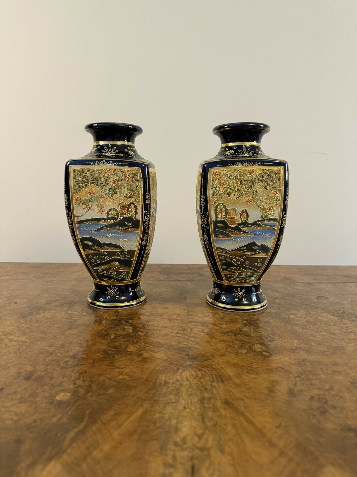 Outstanding Quality Pair Of Antique Japanese Satsuma Vases photo 545.0