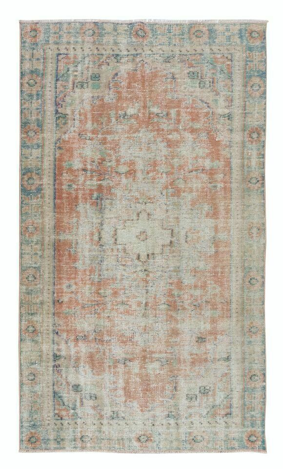 4.8x8.3 Ft Shabby Chic Vintage Handmade Anatolian Area Rug For Farmhouse Decor