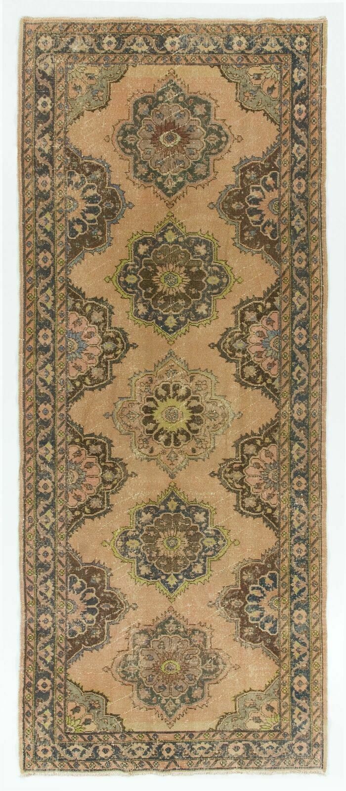 One Of A Kind Handmade Vintage Turkish Runner Rug For Hallway Decor