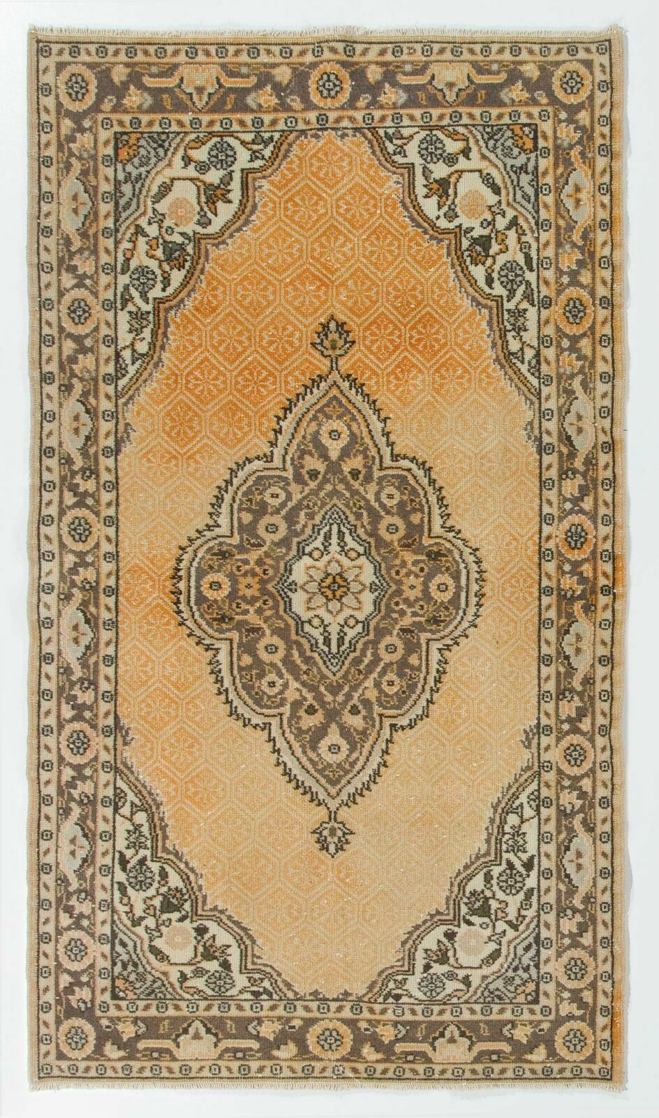 4x7 Ft Vintage Handmade Turkish Oushak Rug From Turkey, Authentic Carpet