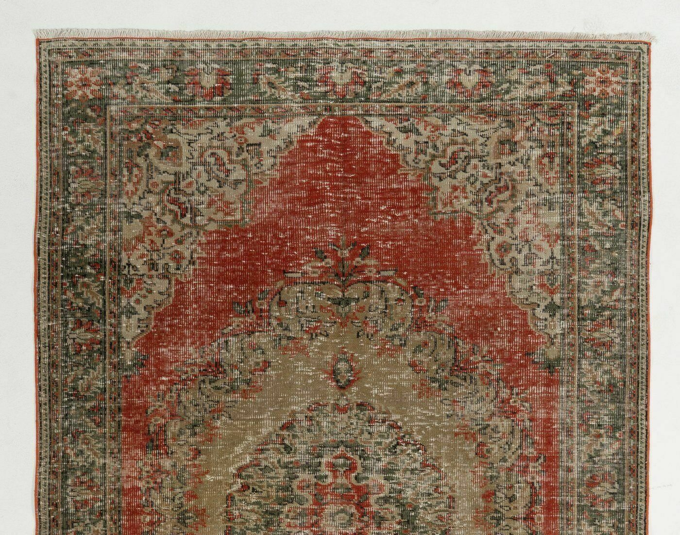 5.8x9.4 Ft Vintage Hand Knotted Turkish Rug In Warm Earthy Tones photo furniture