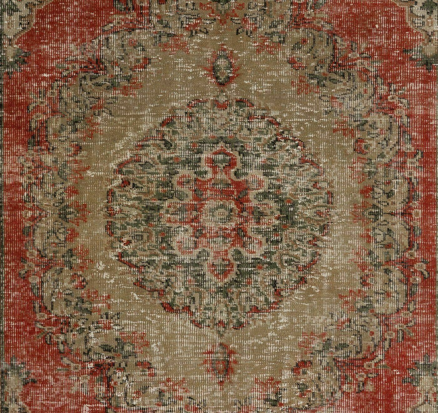 5.8x9.4 Ft Vintage Hand Knotted Turkish Rug In Warm Earthy Tones photo Textiles