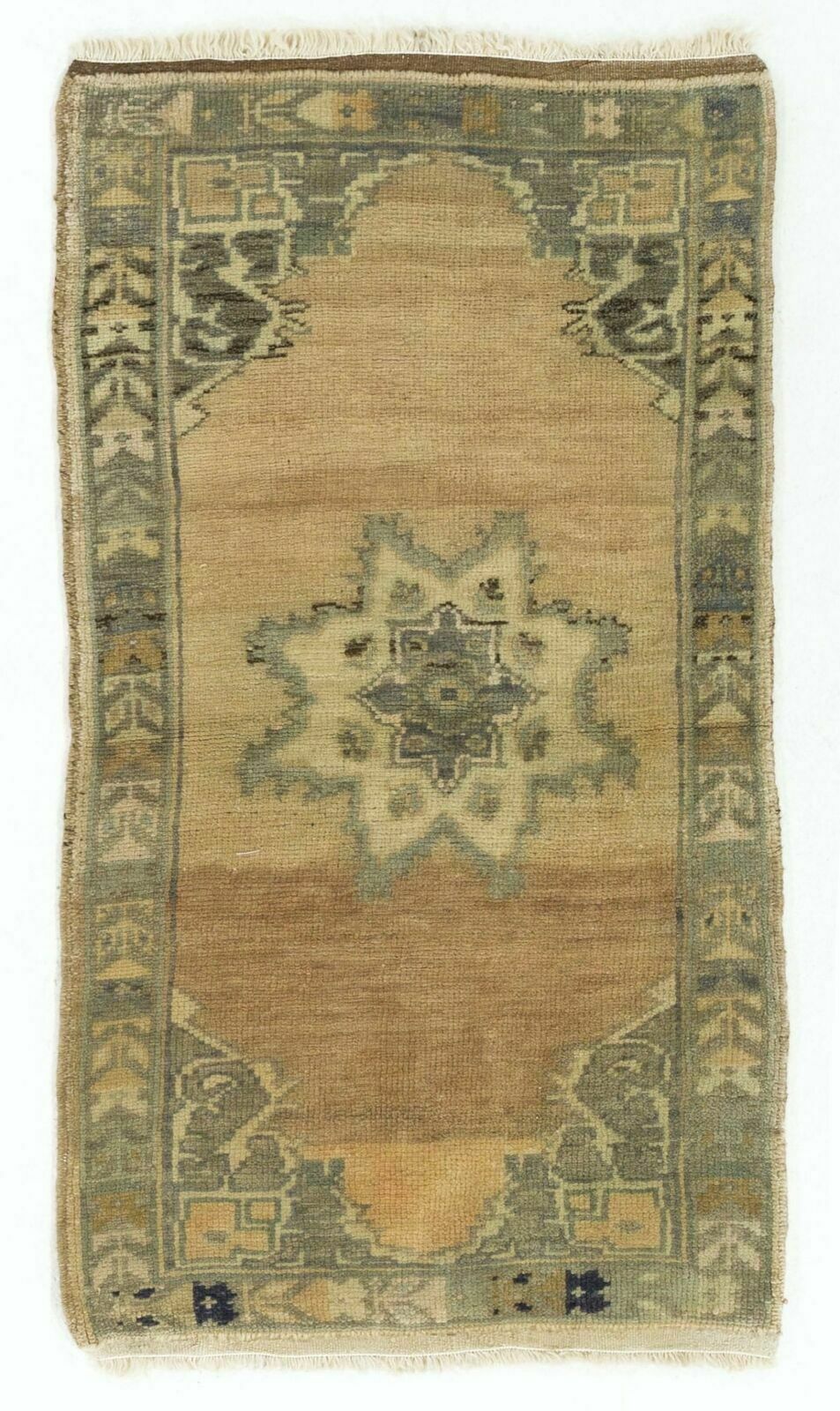 Small Vintage Carpet. Handmade Turkish Village Accent Rug