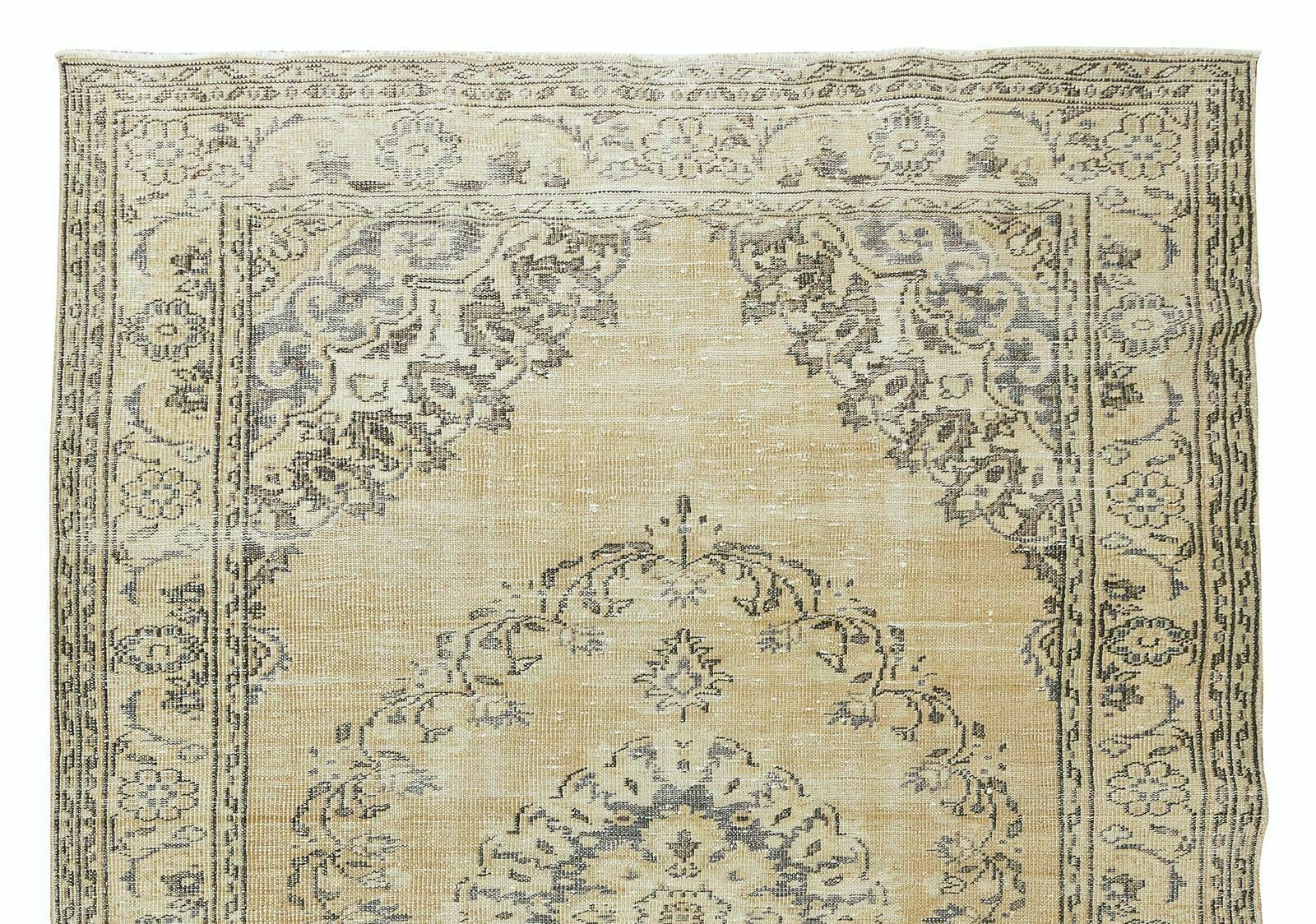 6.3x9.2 Ft Antique Washed Vintage Handmade Anatolian Oushak Wool Area Rug photo Textiles