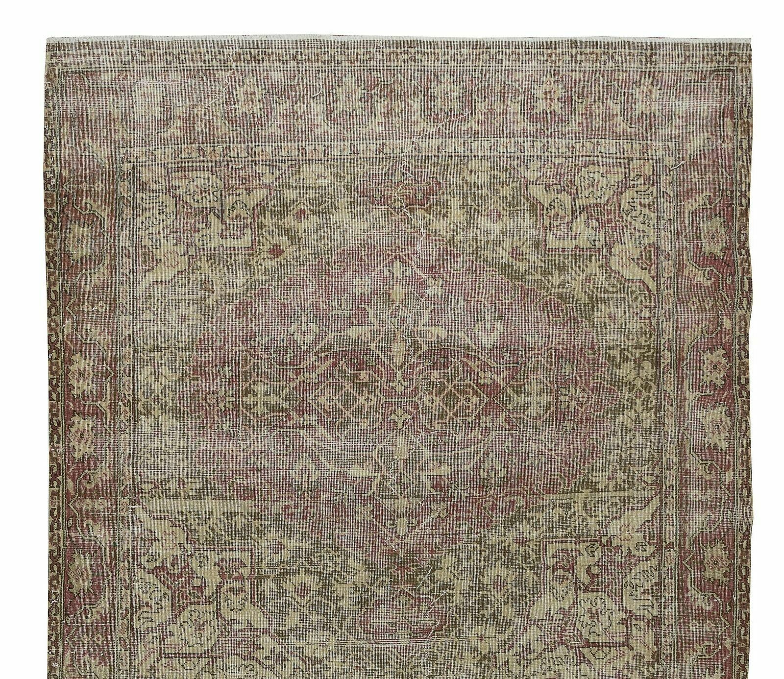 6x10.3 Ft One Of A Kind Vintage Handmade Turkish Area Rug, Wool & Cotton Carpet photo Textiles