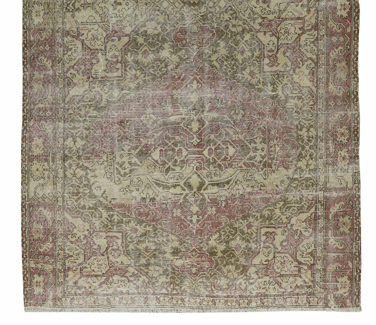 6x10.3 Ft One Of A Kind Vintage Handmade Turkish Area Rug, Wool & Cotton Carpet photo 580.0