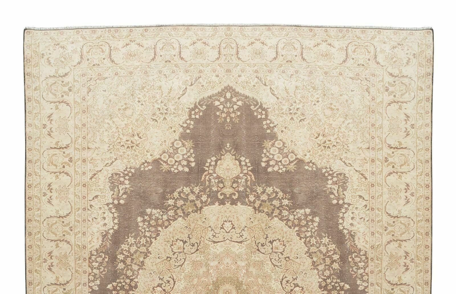 One Of A Kind Handmade Turkish Oushak Area Rug, Vintage Sun Faded Carpet photo Textiles