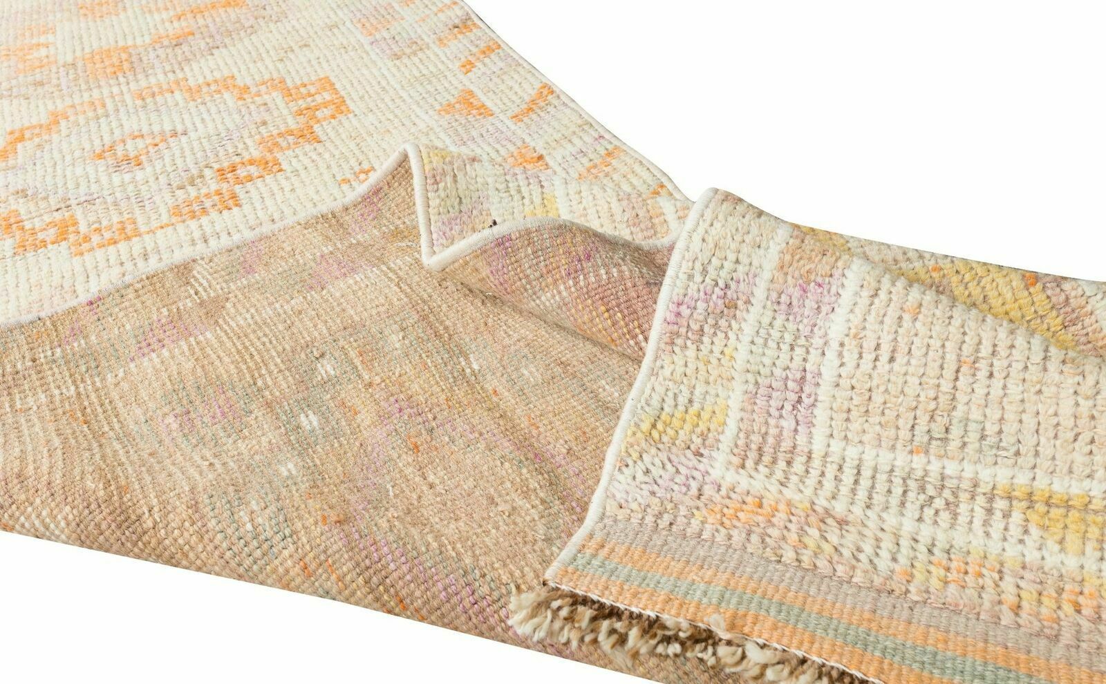 Midcentury Handmade Anatolian Wool Runner Rug, Narrow Hallway Carpet photo for sale