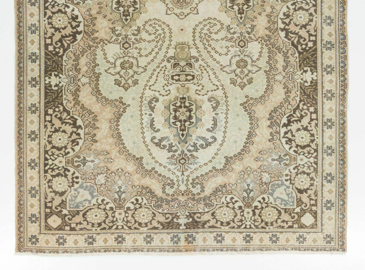6.5x9.8 Ft Authentic Vintage Handmade Turkish Area Rug With Floral Design photo for sale