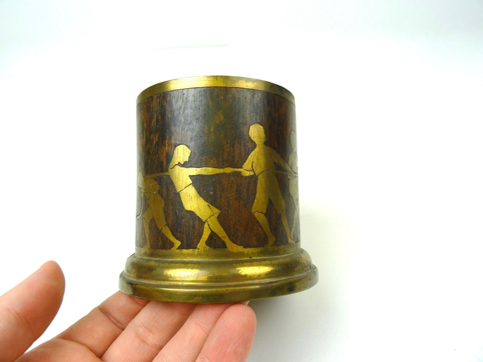 Rare Antique Art Nouveau Wine Bottle Holder By Erhard & Sons Tug Of War photo 422.0