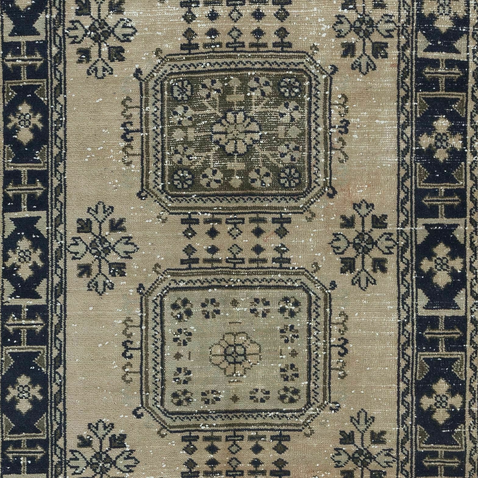 4.7x11.8 Ft Vintage Handmade Corridor Rug, Wide Hallway Runner, Stair Carpet photo 618.0