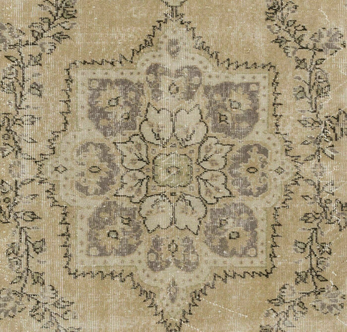 6.3x9.5 Ft Hand Knotted Vintage Turkish Area Rug With Medallion Design photo Textiles