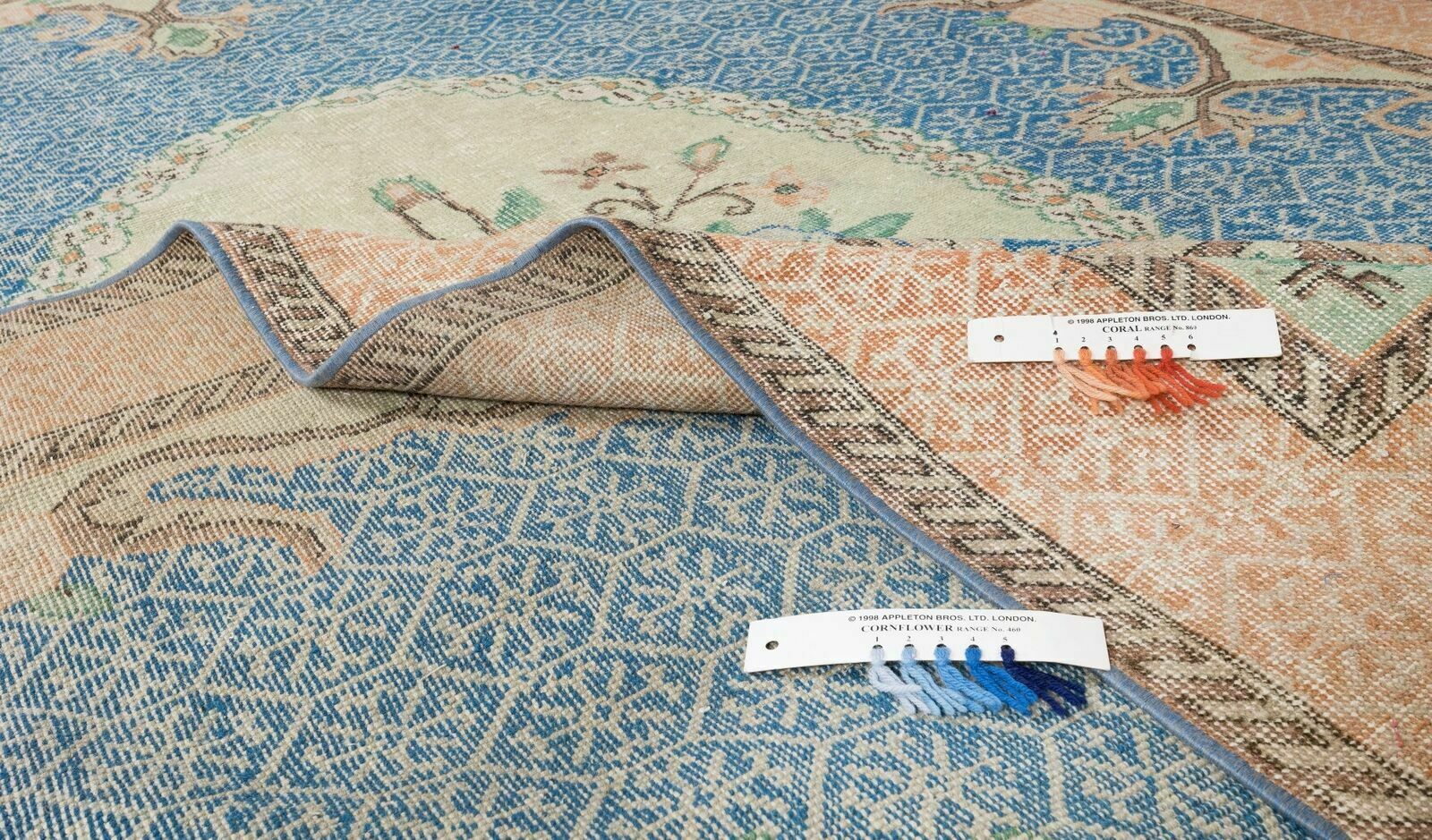 Mid 20th Century Hand Knotted Floral Turkish Wool Area Rug photo for sale