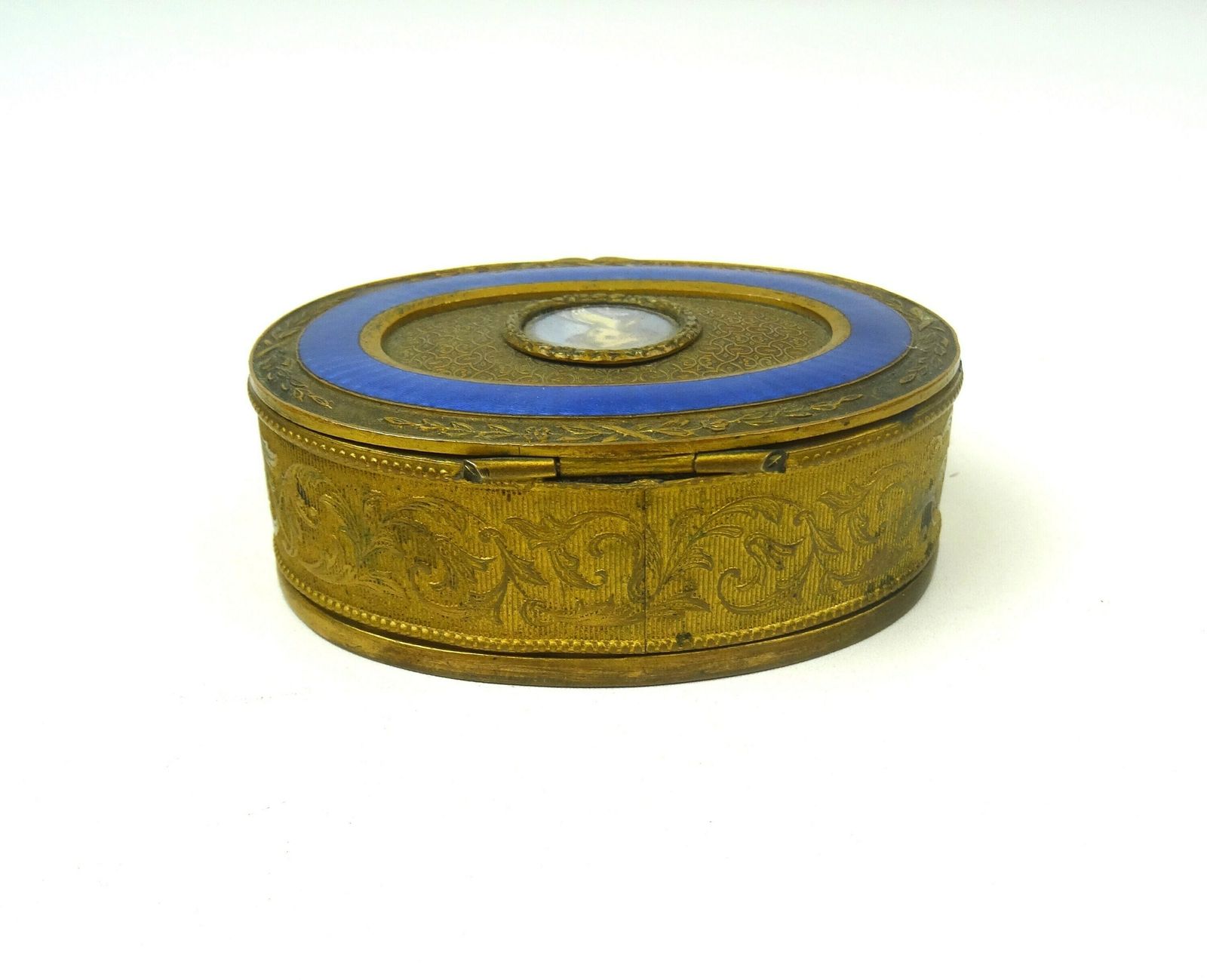Original Art Nouveau Fire Gilded Jewelry Box Guilloche Enamel 1890 photo Home Decor