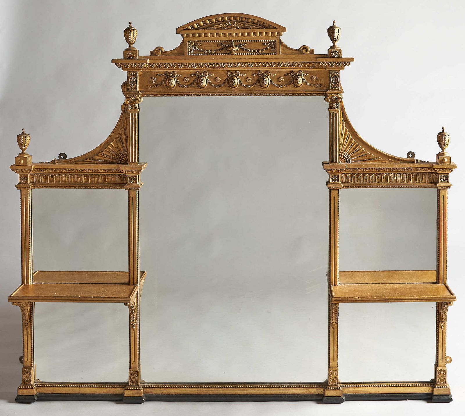 A Large 19th Century English Victorian Gilt Overmantle Mirror