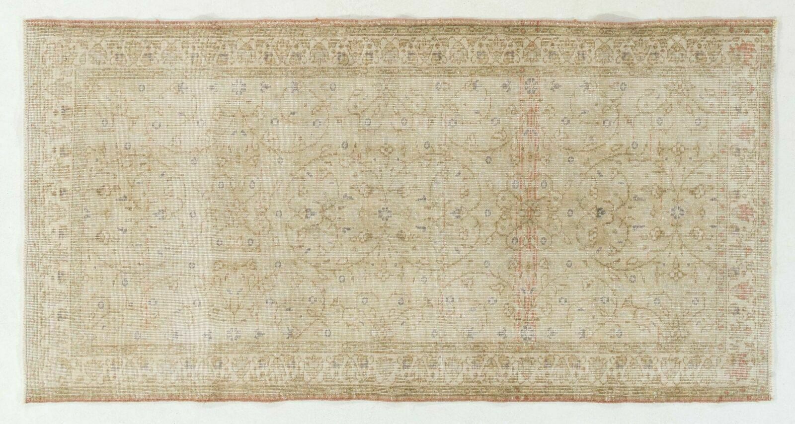 3.5x6.8 Ft Floral Patterned Hand Knotted Vintage Oushak Rug, Floor Covering photo 219.0