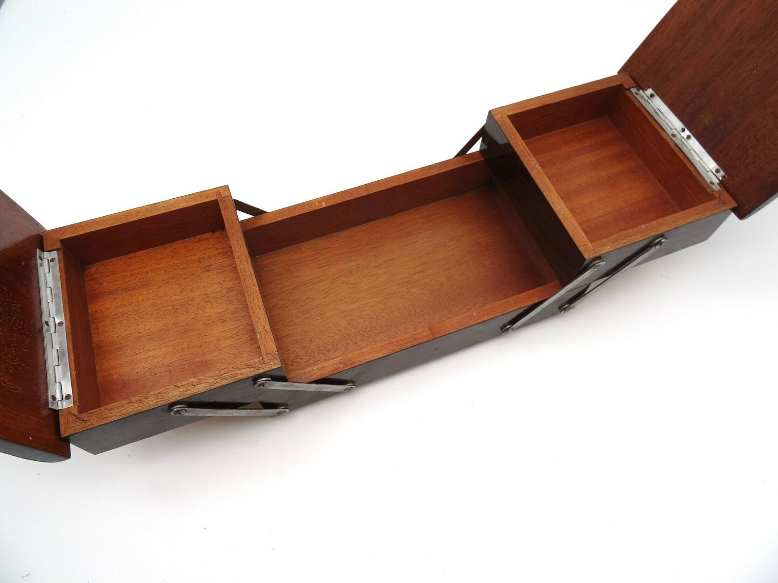 Rare Art Deco Modernist Avant Garde Bauhaus Rosewood Foldable Jewelry Box photo 434.0