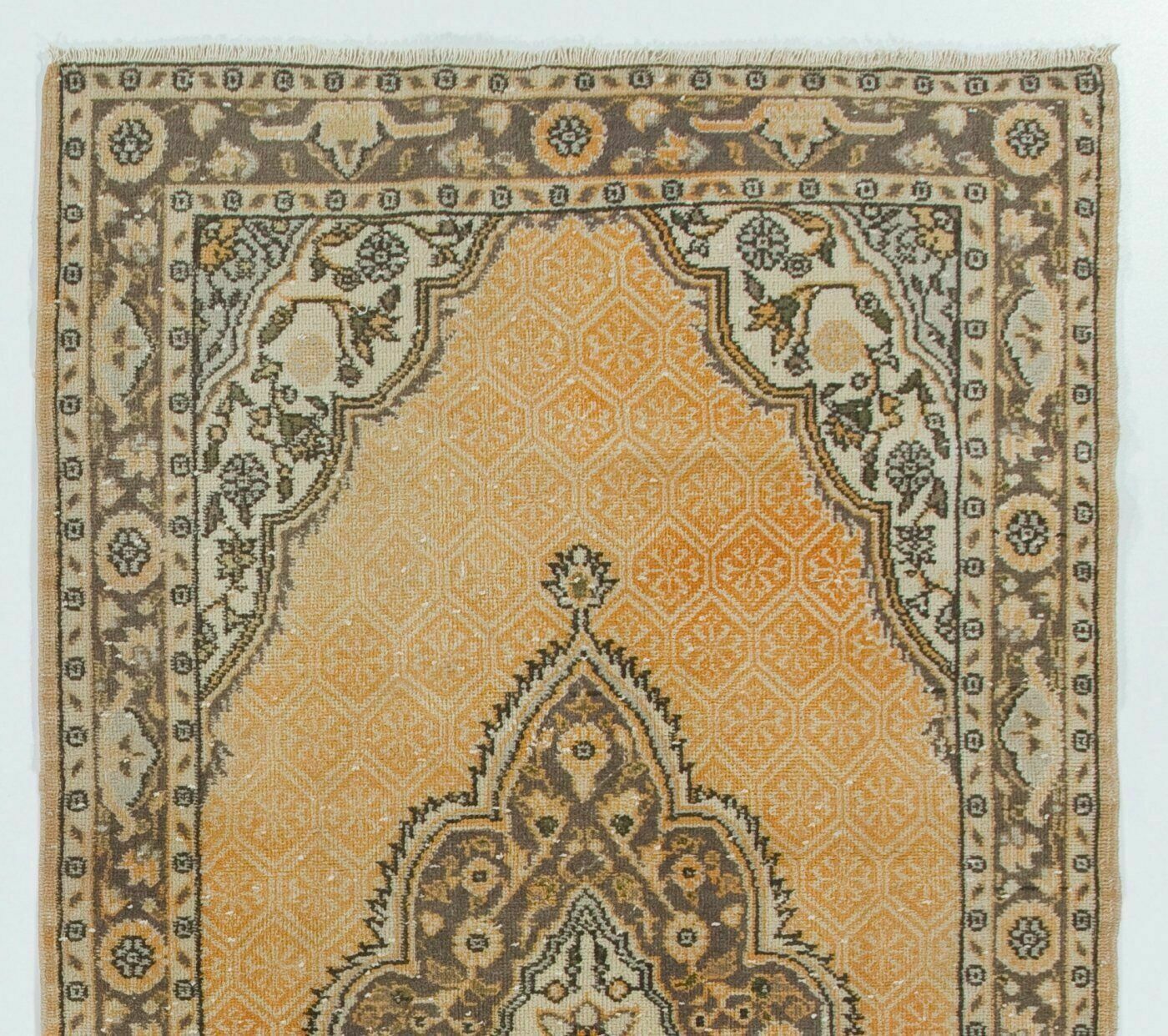 4x7.3 Ft Vintage Anatolian Oushak Rug. Authentic Hand Knotted Carpet photo furniture
