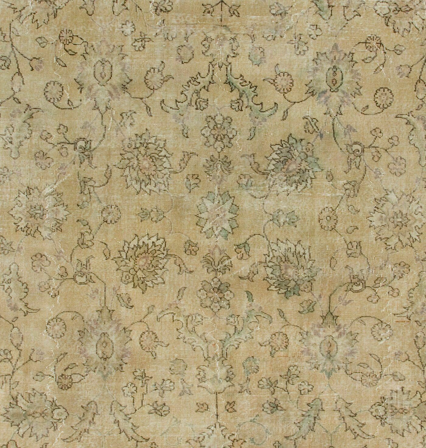 8x11.7 Ft Antique Washed Vintage Turkish Oushak Rug. Wool Carpet. Floor Covering photo Textiles