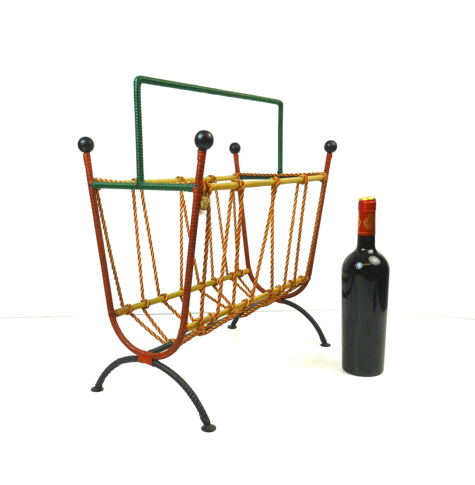 Beautiful Mid Century Magazine Rack Holder Italy 1950 photo for sale