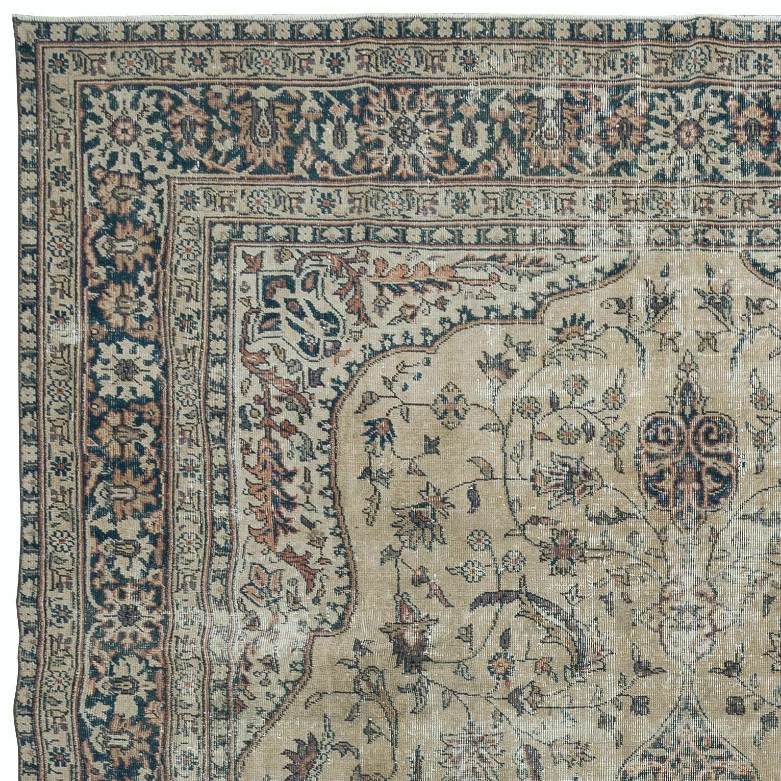 8.6x11 Ft Mid Century Handmade Anatolian Oushak Large Area Rug In Beige photo Textiles