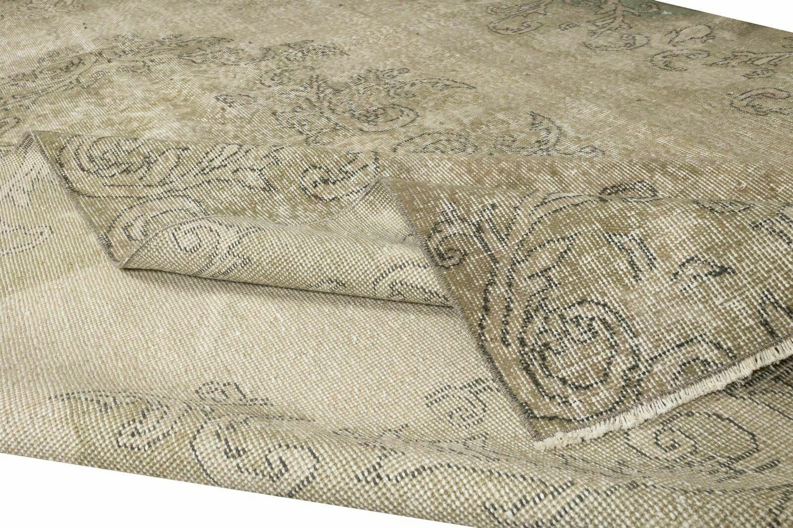6.8x10.5 Ft Handmade Turkish Area Rug From 1960s, Traditional Antique Washed Rug photo for sale