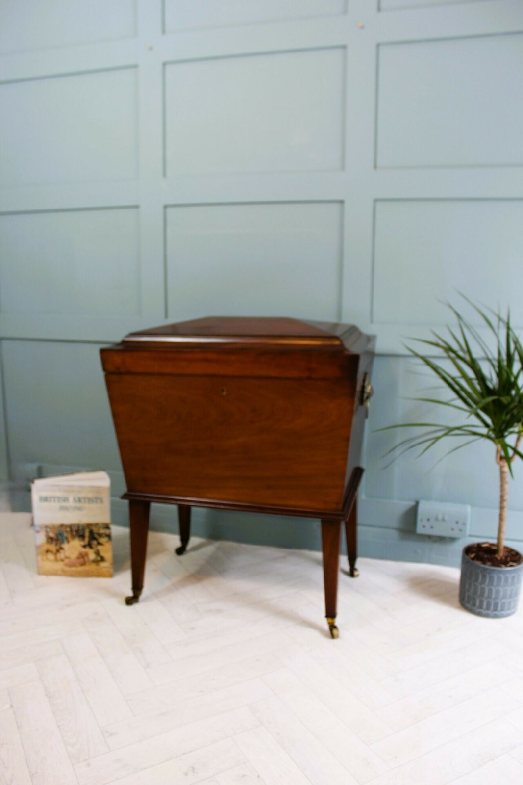 Home Decor Large George IV Mahogany Cellarette Wine Cooler photo