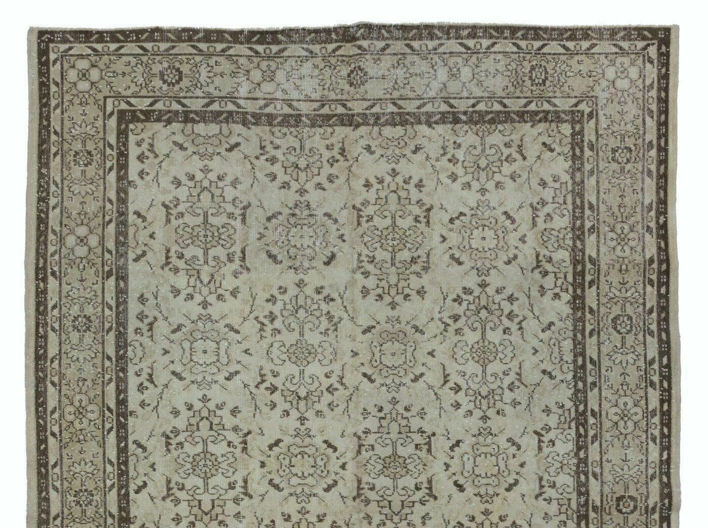 7.2x10.4 Ft Floral Patterned Vintage Turkish Oushak Rug photo furniture
