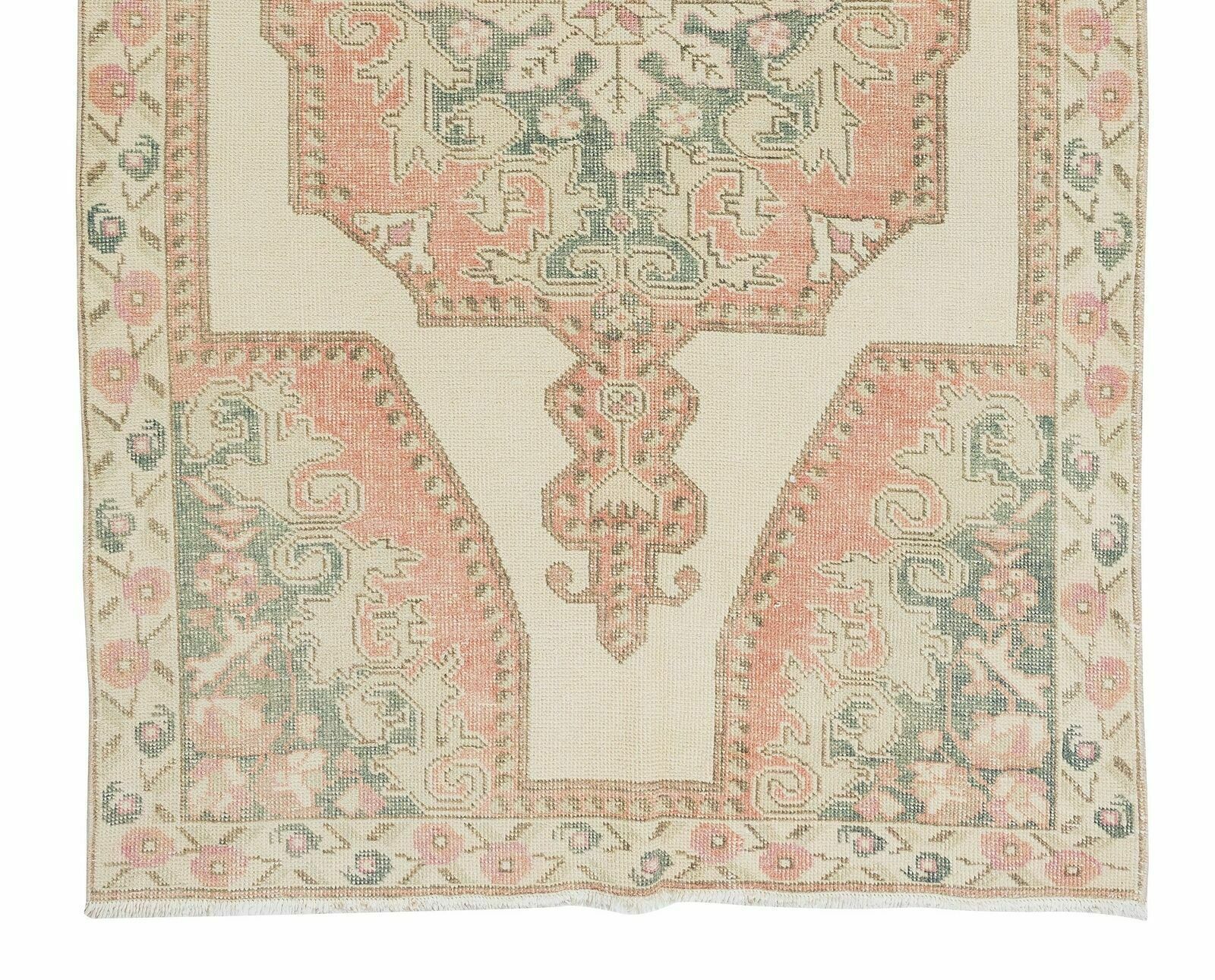 4.3x7.3 Ft Handmade Geometric Rug From Turkey, Vintage Traditional Carpet photo 521.0