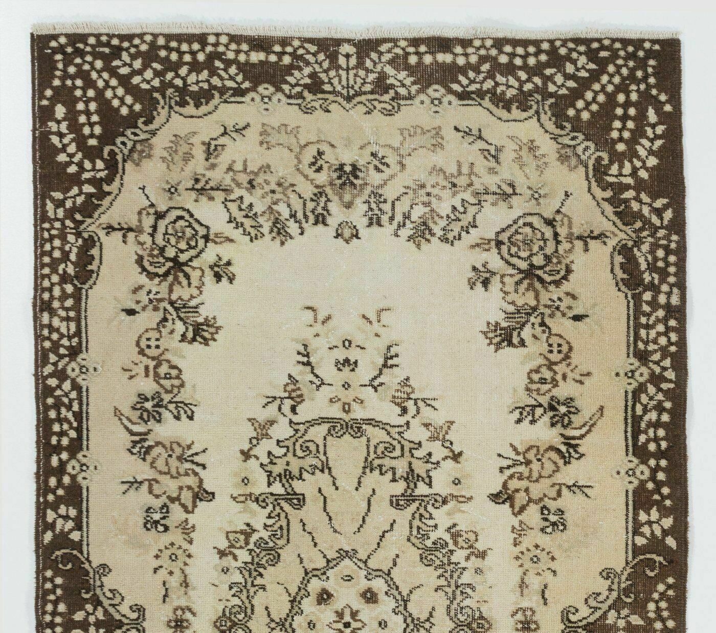 4x7 Ft Hand Knotted Vintage Anatolian Area Rug With Medallion Design photo furniture